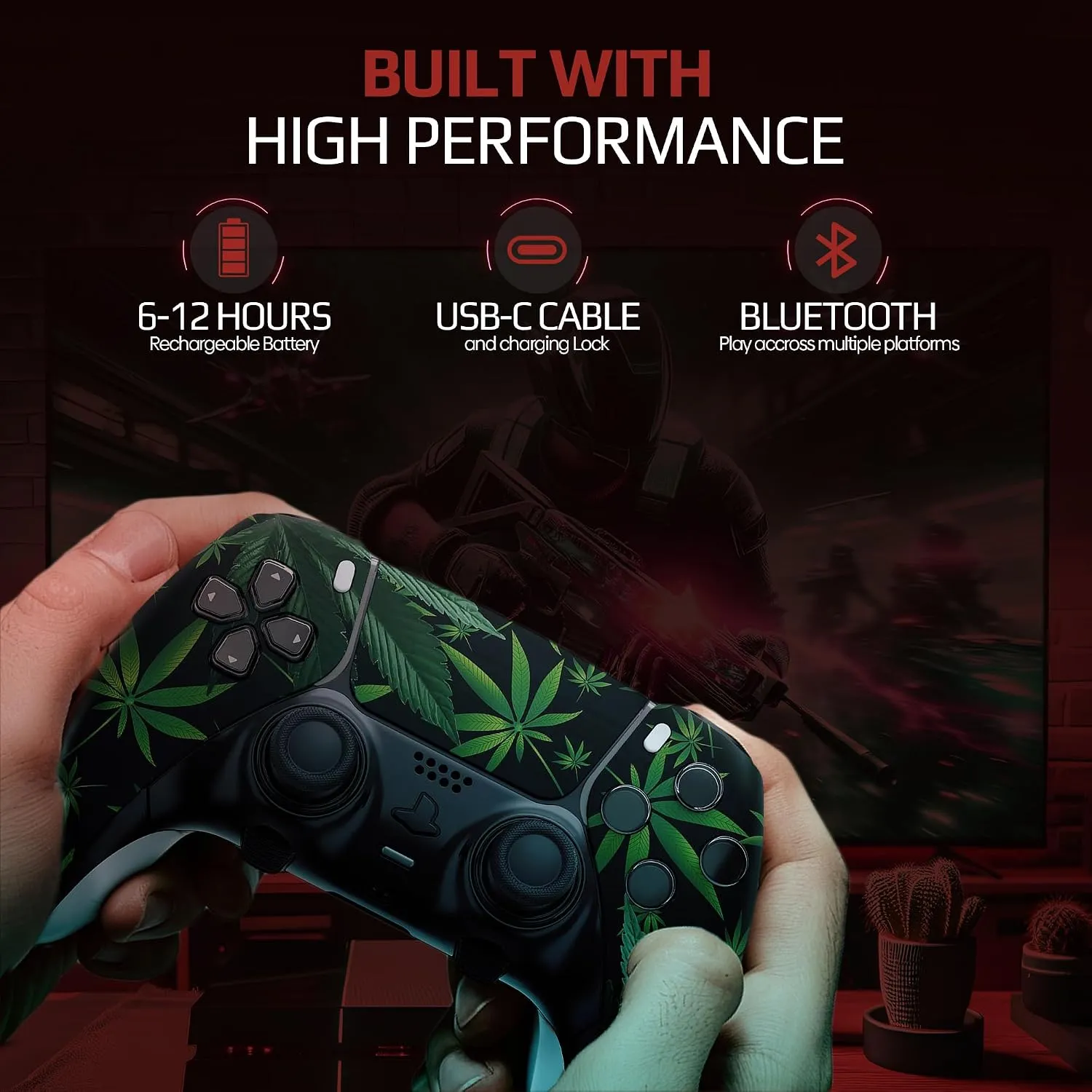 Weed Leaf custom PS5 Edge controller remappable controls