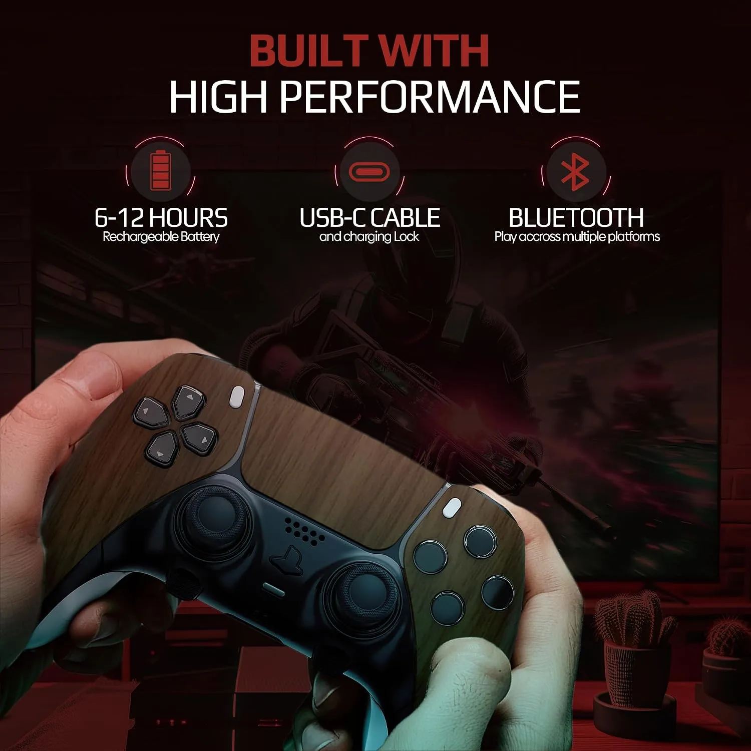 Wood Grain custom PS5 Edge controller remappable controls
