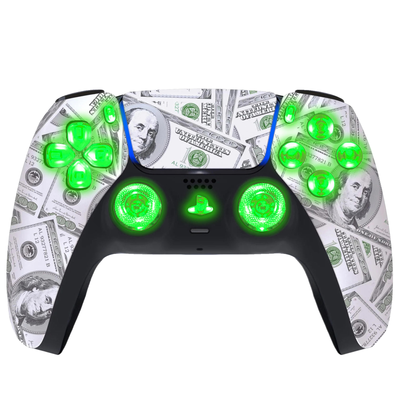 Big Money Silent Modz LED Light-Up Buttons Wireless Custom Controller for PS5