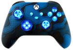 Blue Camo Silent Modz LED Controller Trigger Stop Grips for Xbox Series XS One