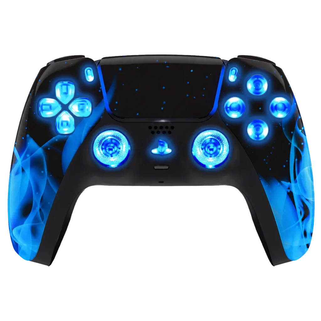 Blue Flames LED wireless controller for PS5