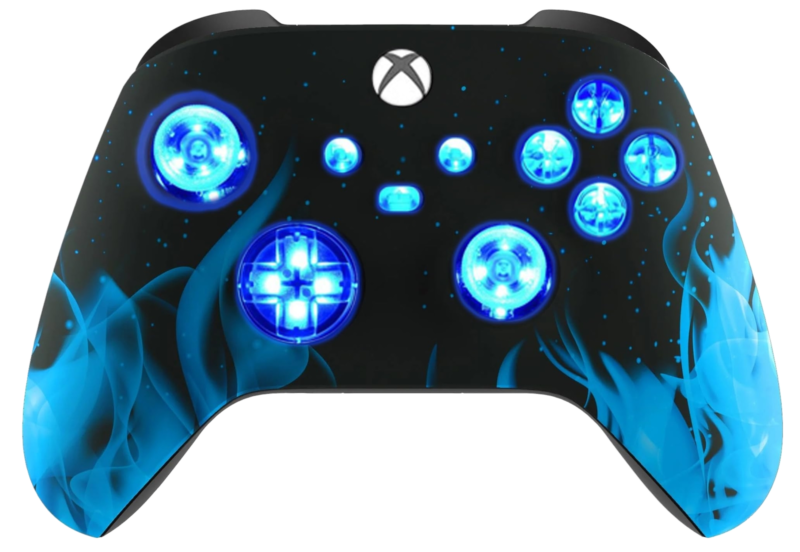 Blue Flames LED wireless controller for Xbox Series X|S and Xbox One