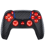Carbon Fiber Silent Modz LED Light Up Buttons Wireless Custom Controller for PS5