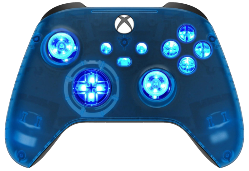 Clear Blue LED wireless controller for Xbox Series X|S and Xbox One