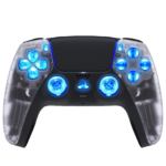 Clear Crystal Silent Modz LED Light Up Button Wireless Custom Controller for PS5