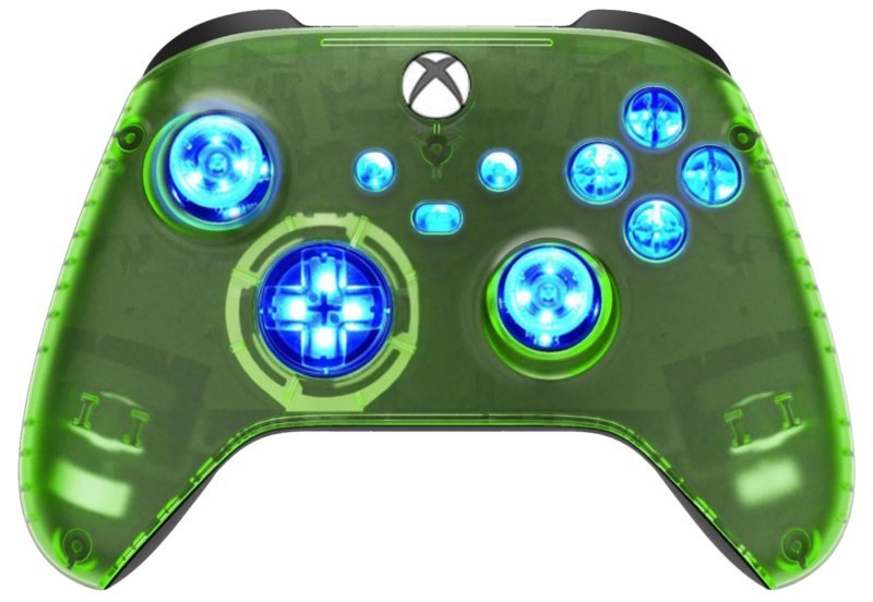 Clear Green LED wireless controller for Xbox Series X|S and Xbox One