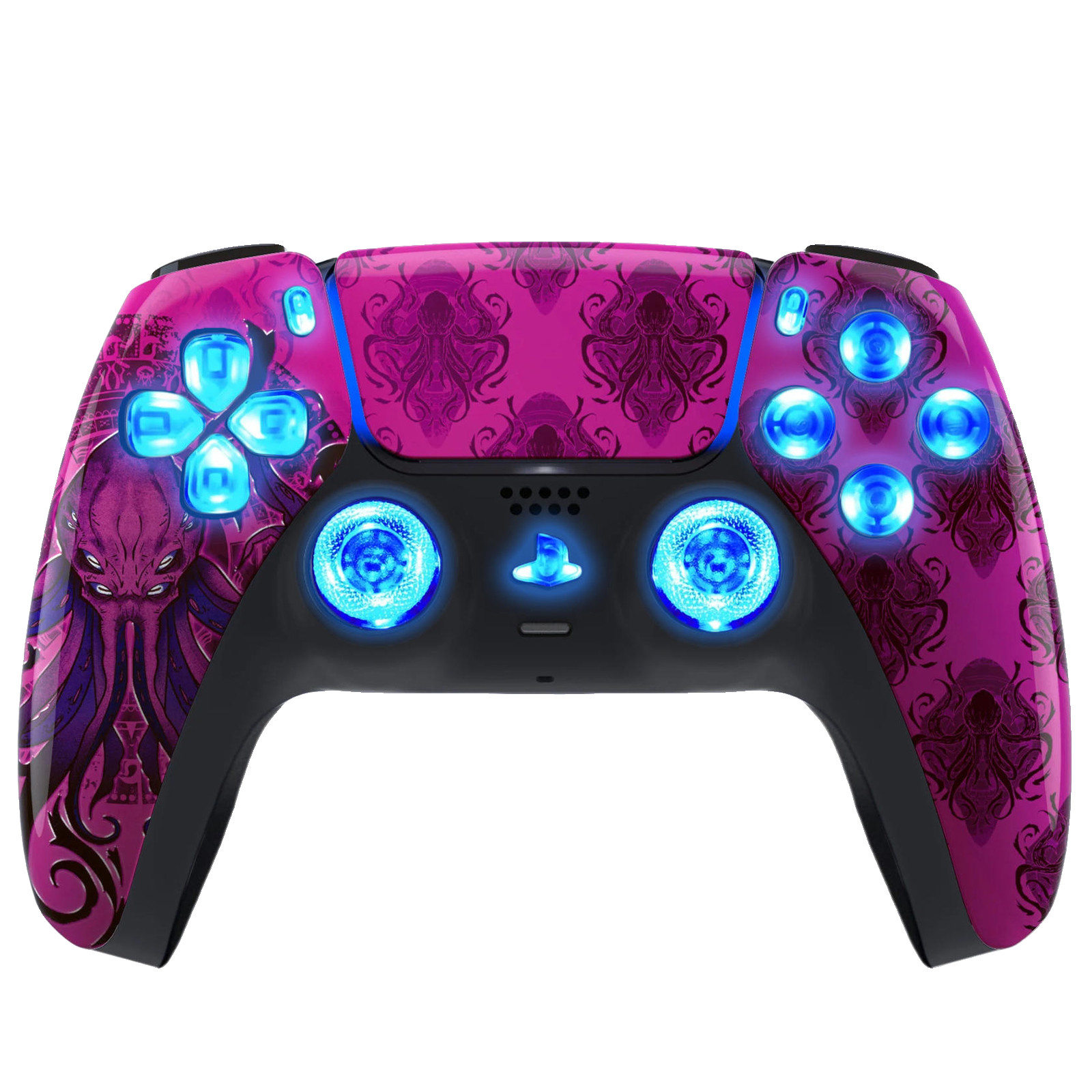 Cthulhu Octa Silent Modz LED Light Up Buttons Wireless Custom Controller for PS5