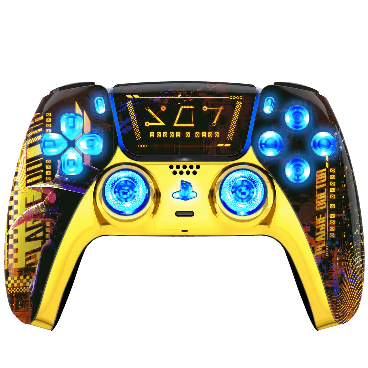 Cyber Plague Silent Modz LED Light-Up Buttons Wireless Custom Controller for PS5