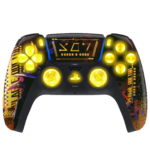 Cyber Yellow Silent Modz LED Light Up Buttons Wireless Custom Controller for PS5