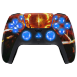Flaming Over Silent Modz LED Light Buttons Wireless Custom Controller for PS5