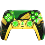 Gold Ragnar Silent Modz LED Light-Up Buttons Wireless Custom Controller for PS5