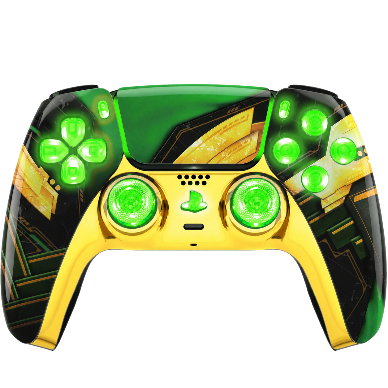 Gold Ragnar Silent Modz LED Light-Up Buttons Wireless Custom Controller for PS5