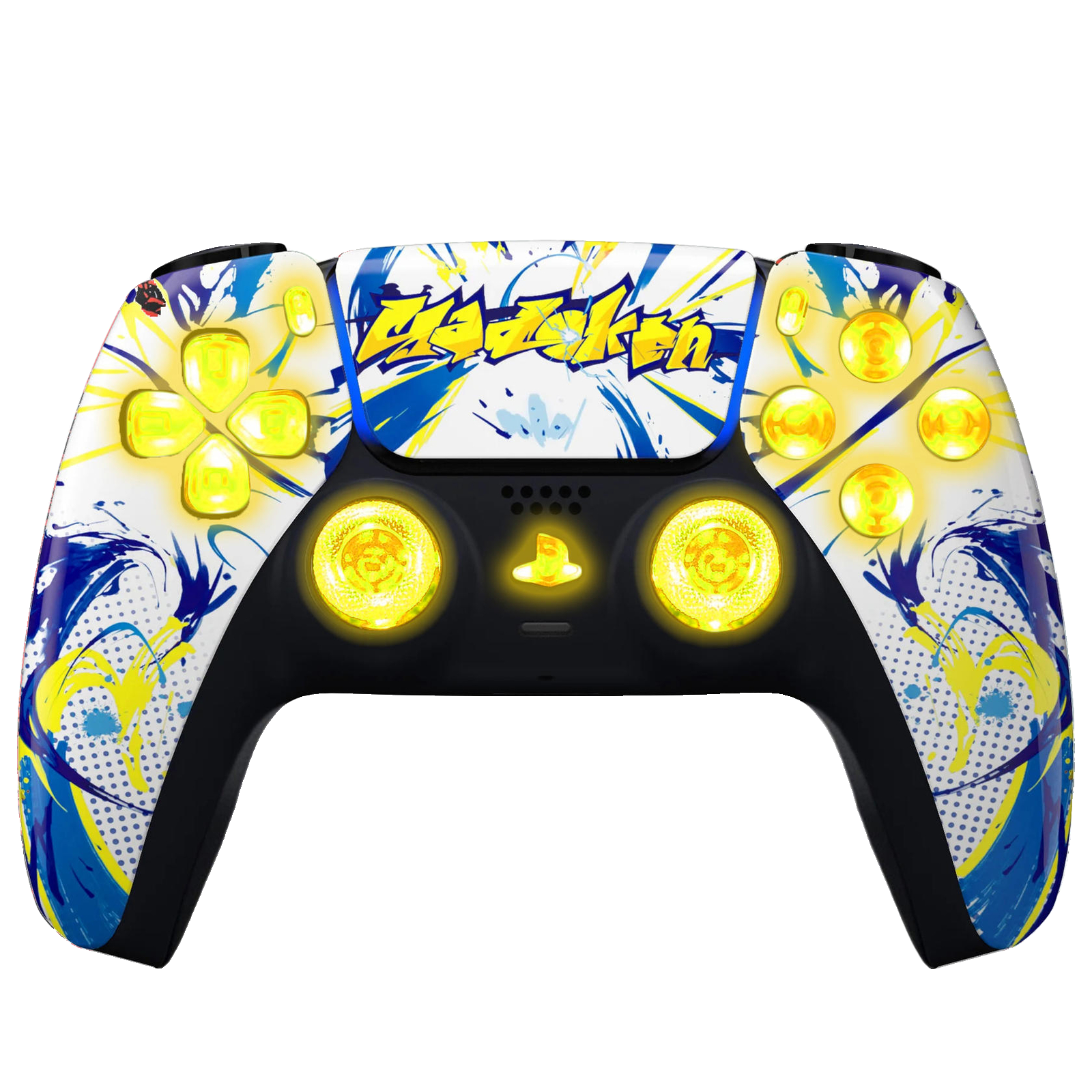 Graffiti Silent Modz LED Light Up Buttons Wireless Custom Controller for PS5