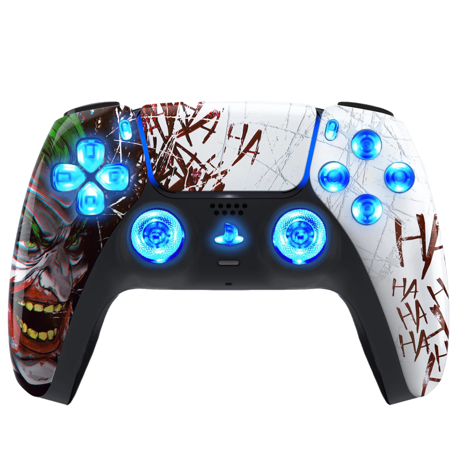 HAHAHA Silent Modz LED Light-Up Buttons Wireless Custom Controller for PS5