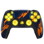 Orange Mecha Silent Modz LED Light Up Buttons Wireless Custom Controller for PS5