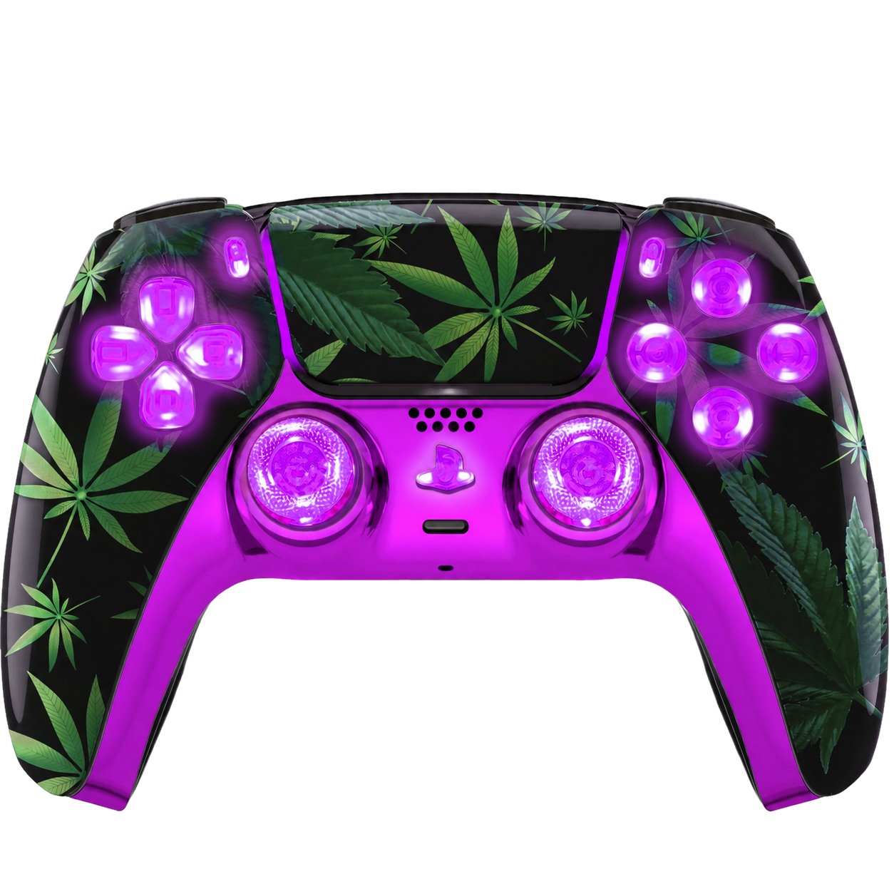 Purple Haze Silent Modz LED Light-Up Buttons Wireless Custom Controller for PS5