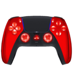 Red Chrome Silent Modz LED Light-Up Buttons Wireless Custom Controller for PS5