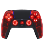Red Clear Silent Modz LED Light Up Buttons Wireless Custom Controller for PS5