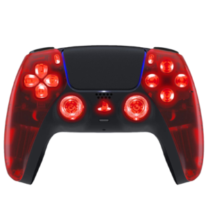Red Clear Silent Modz LED Light Up Buttons Wireless Custom Controller for PS5