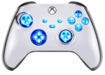 Silver Chrome Silent Modz LED Controller Trigger Stop Grips for Xbox Series XS
