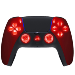 Soft Red Silent Modz LED Light Up Buttons Wireless Custom Controller for PS5