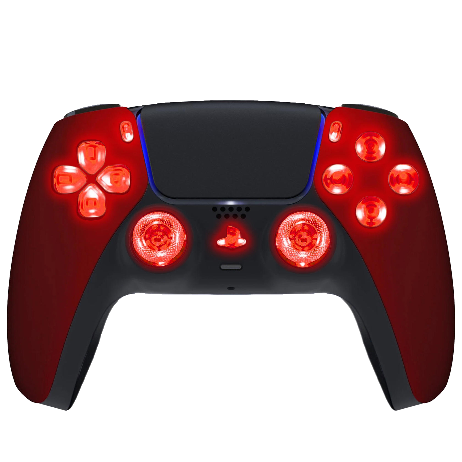 Soft Red Silent Modz LED Light Up Buttons Wireless Custom Controller for PS5