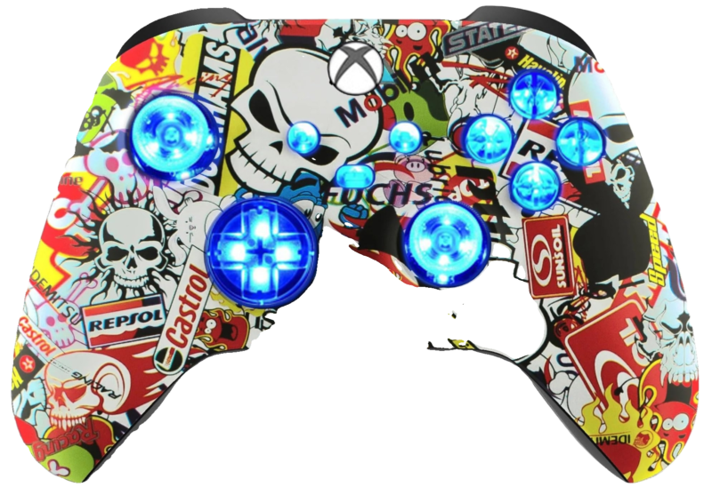 Sticker Bomb LED wireless controller for Xbox Series X|S and Xbox One