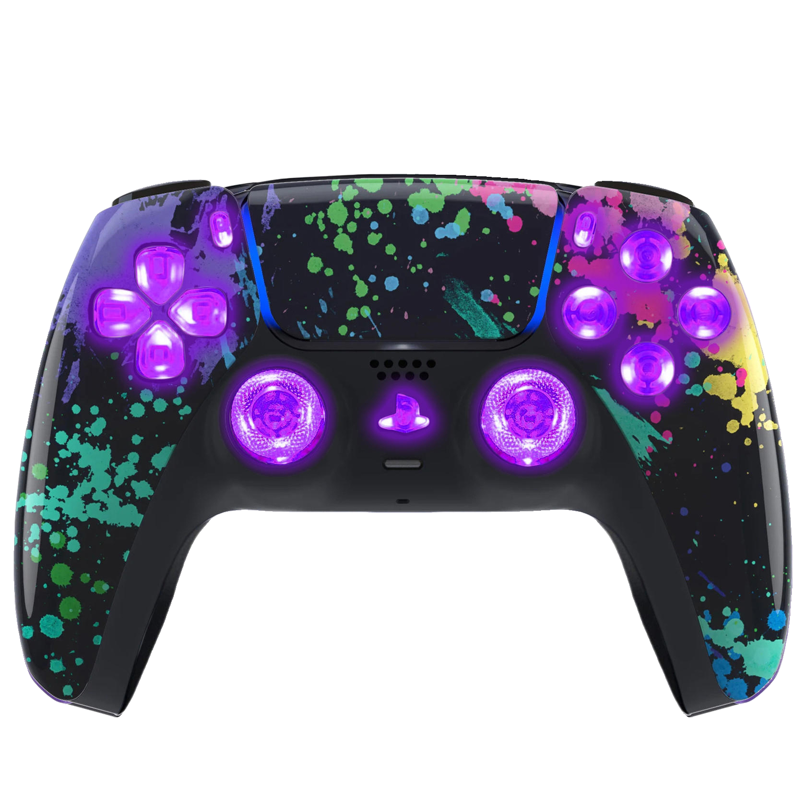 Water Color Silent Modz LED Light Up Buttons Wireless Custom Controller for PS5