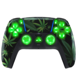 Weed Leaf Silent Modz LED Light Up Buttons Wireless Custom Controller for PS5