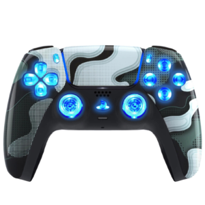 White Digital Silent Modz LED Light Up Button Wireless Custom Controller for PS5