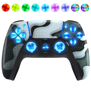 White Digital LED wireless controller for PS5