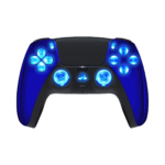 Blue Chrome Silent Modz LED Light Up Buttons Wireless Custom Controller for PS5