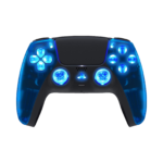 Blue Clear Silent Modz LED Light Up Buttons Wireless Custom Controller for PS5