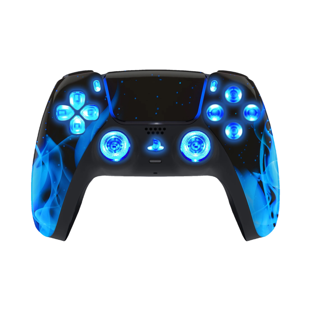 Blue Flames LED wireless controller for PS5