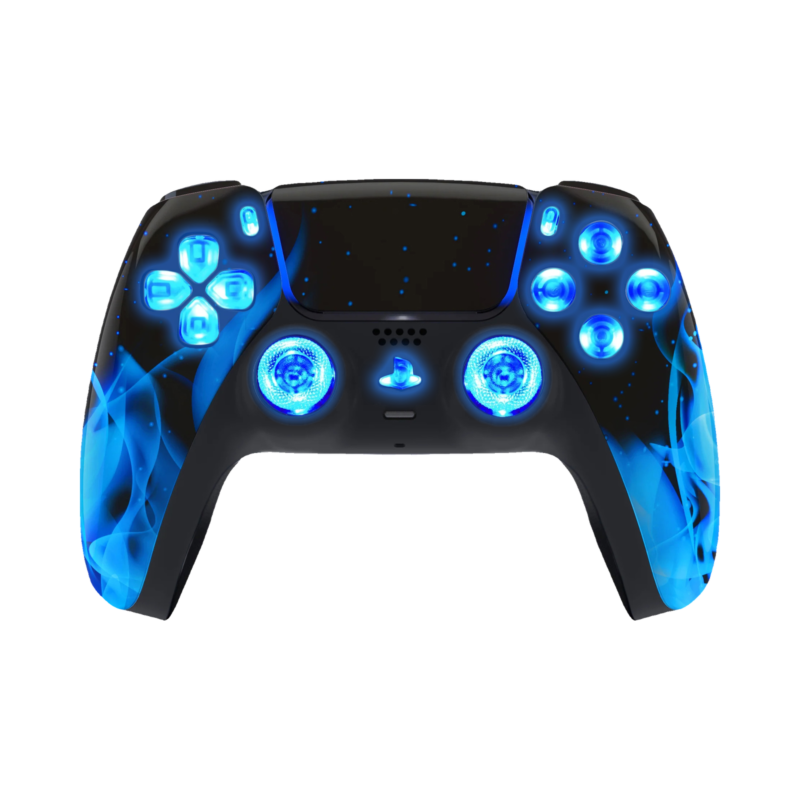 Blue Flames LED wireless controller for PS5