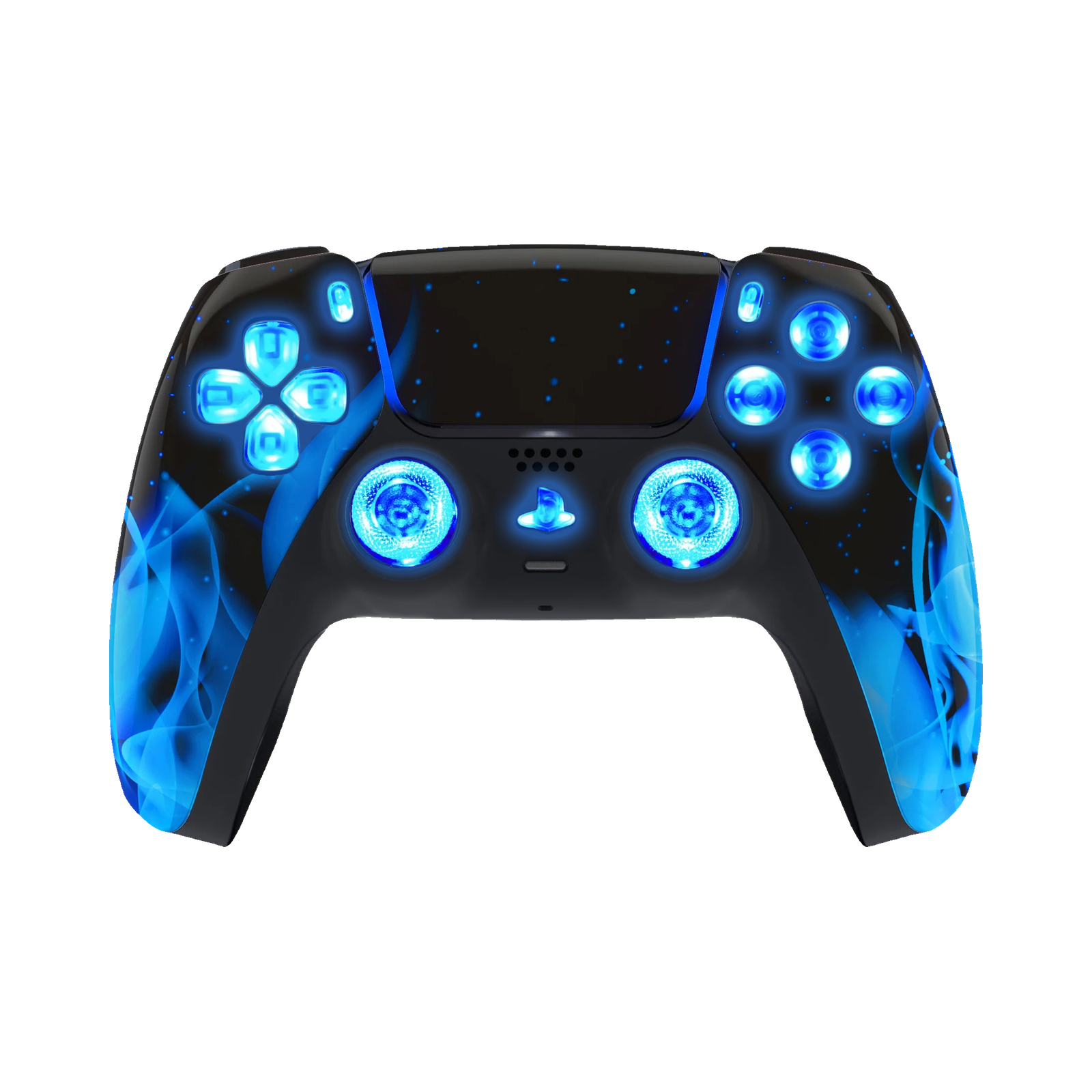 Blue Flames LED PS5 controller