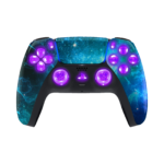 Blue Nebula Silent Modz LED Light Up Buttons Wireless Custom Controller for PS5