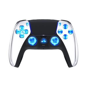 Chrome Silver LED PS5 controller