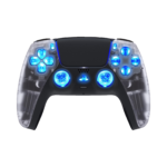 Clear Crystal Silent Modz LED Light Up Button Wireless Custom Controller for PS5