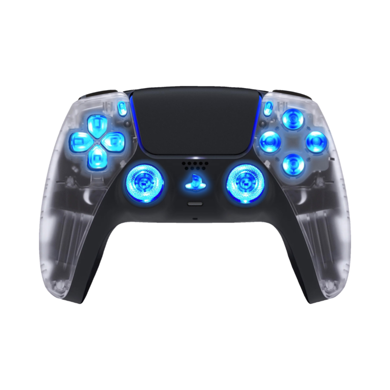 Clear Crystal LED wireless controller for PS5