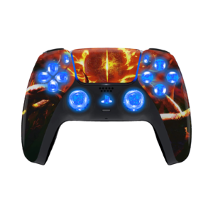 Flaming Over LED PS5 controller