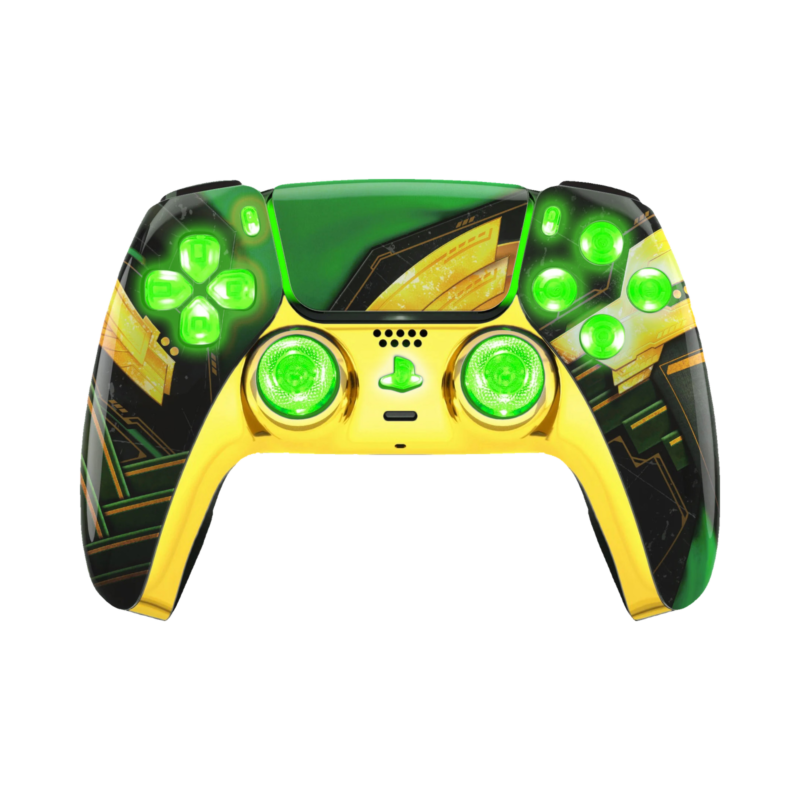 Gold Ragnar LED wireless controller for PS5