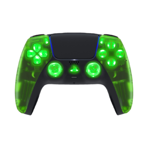 Green Clear LED PS5 controller