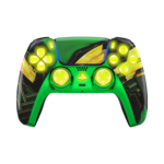 Green Ragnar Silent Modz LED Light-Up Buttons Wireless Custom Controller for PS5