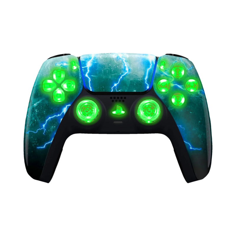 Green Storm LED wireless controller for PS5