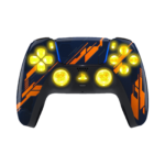 Orange Mecha Silent Modz LED Light Up Buttons Wireless Custom Controller for PS5