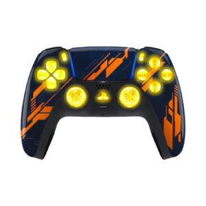 Orange Mecha LED PS5 controller