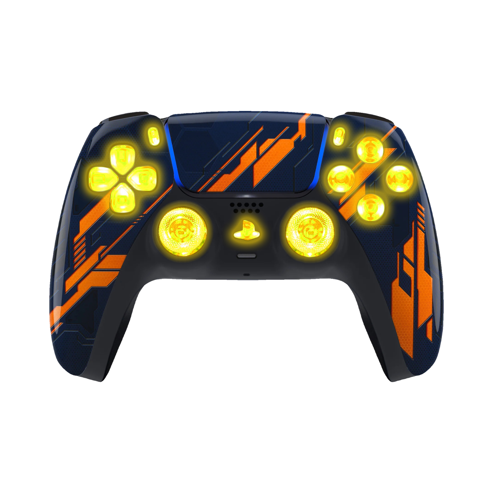 Orange Mecha LED PS5 controller