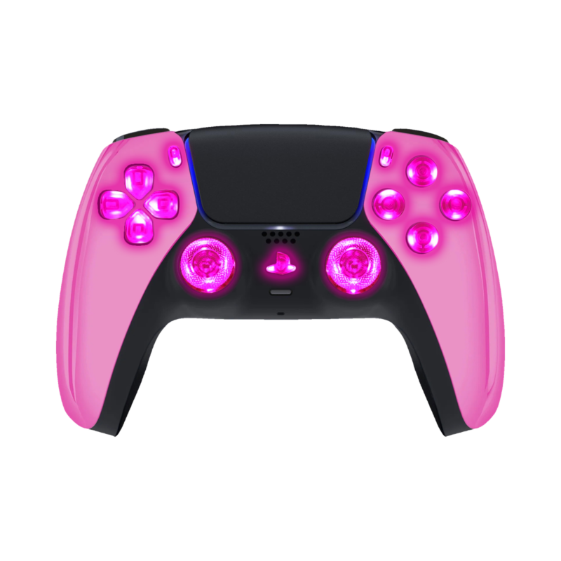Pink Chrome LED wireless controller for PS5