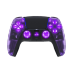 Purple Clear Silent Modz LED Light Up Buttons Wireless Custom Controller for PS5